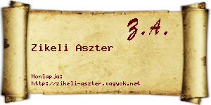 Zikeli Aszter névjegykártya